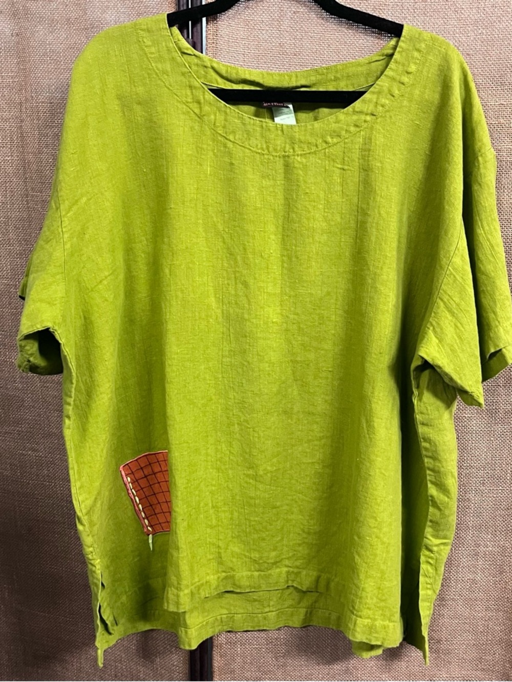 Liz and Jane Linen Relaxed Lime Green Tunic Top